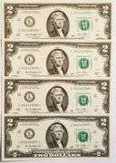 (4) Superb Crisp 2013 $2 Star Notes San Francisco-Consecutive!