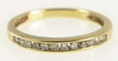 14K Yellow Gold Classic Diamond Wedding Band Ring