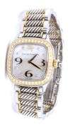 David Yurman throughbred 2 tone diamond watch