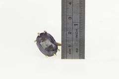 14K Yellow Gold Syn. Sapphire Vintage Bypass Cocktail Ring