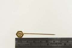 10K Yellow Gold Victorian Diamond Ornate Classic Stick Pin
