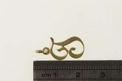 14K Yellow Gold T F Cursive Letter Monogram Name Charm/Pendant