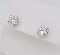 Certified 2.02CTW Diamond Stud Earrings