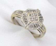 Modern 14K WG Invisibly Set Diamond Cluster