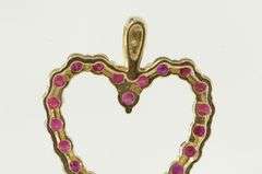 10K Yellow Gold Ruby Diamond Heart Love Symbol Pendant