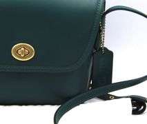 Coach hunter green crossbody clutch bag