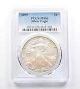 MS66 2009 American Silver Eagle PCGS Soft Pink Sheen