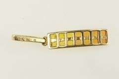 14K Yellow Gold Diamond Princess Citrine Curved Bar Pendant