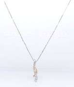 14kt White gold 0.25ctw 2 tone diamond Journey swirl pendant on chain necklace