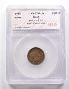AU55 1863 Civil War Token Harvey & Co SEGS