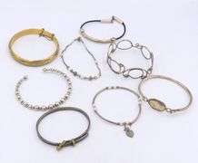 Group lot of vintage 925 sterling silver bangles