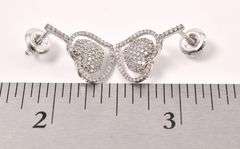 Astounding Approx. 0.54CTW Diamond Heart Earrings in 14K White Gold