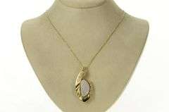 14K Yellow Gold Designer Black Opal Diamond Geometric Pendant