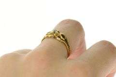 18K Yellow Gold Diamond Solitaire Retro Simple Promise Ring