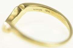 18K Yellow Gold Curved Contour Vintage Wedding Band Ring