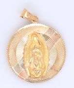 Reversible divine child and virgin Mary round Pendant