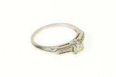 Palladium 0.60 Ctw 1940's Diamond Engagement Ring