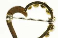 Gold Plated Pearl Classic Heart Love Symbol Pin/Brooch