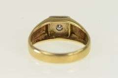 14K Yellow Gold 0.32 Ct Diamond Solitaire 1960's Men's Ring