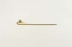 10K Yellow Gold Victorian Diamond Ornate Classic Stick Pin