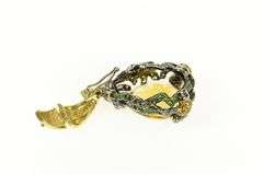 18K Yellow Gold 24.89 Ctw Pear Citrine Ornate Pave Frog Pendant