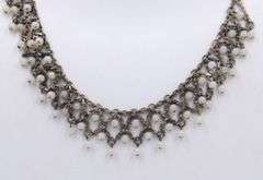 Vintage 925 sterling silver pearl necklace