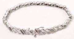 Sterling Silver Diamond Fancy Link Bracelet
