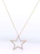 14kt Yellow gold 0.30ctw diamond star pendant on chain
