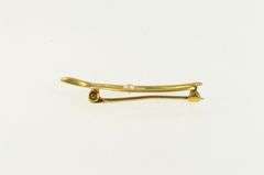 10K Yellow Gold Wish Bone Good Luck Lucky Pearl Pin/Brooch