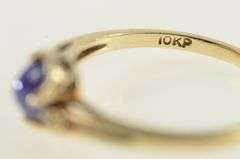 10K Yellow Gold Syn. Star Sapphire Diamond Bypass Ring