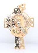 14kt Yellow gold cubic zirconia virgin Mary pendant