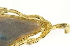 14K Yellow Gold Natural Opal Ornate Diamond Accent Pendant