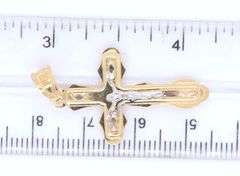 Cross crucifix pendant in 14kt yellow gold