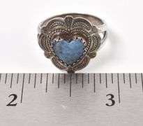 Sterling Silver Southwestern Blue Heart Gem Ring