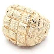 Polished Basketweave Dome Ring in 14K