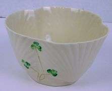 Vintage Belleek Shamrock Cachepot
