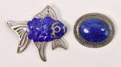 Random Blue Gemstone Pin Lot