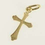 14K Yellow Gold Cross Christian Faith Symbol Jesus Pendant