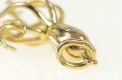 18K Yellow Gold 3D Diamond Eyed Octopus Ocean Pendant