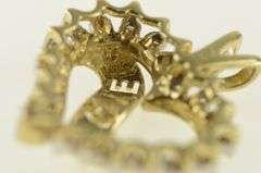10K Yellow Gold Vintage Diamond Love Banner Heart Pendant