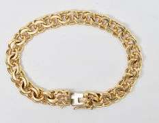 Sturdy 14K Yellow Gold Double Link Chain Bracelet