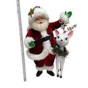 Katherine's Collection Mistletoe Santa with Reindeer Christmas Decorative Figure