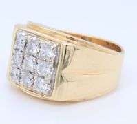 Gent's 14kt yellow gold 1ctw diamond cluster ring