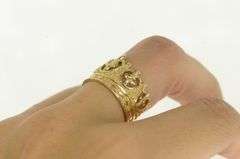 14K Yellow Gold Crown Tiara Royalty Queen Princess Ring