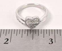 Diamond Heart Ring in Sterling Silver