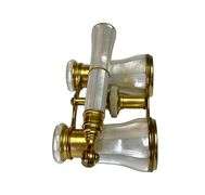Antique Lemaire FI Paris France Brass and Mother of Pearl Handled Opera Glasses