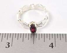 Sterling Silver Red Garnet Gemstone Ring