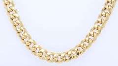 Curb cuban chain necklace in 14kt yellow gold