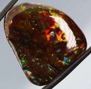 Stained glass patterned 29.36ct Ammolite
