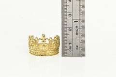 14K Yellow Gold Crown Tiara Royalty Queen Princess Ring